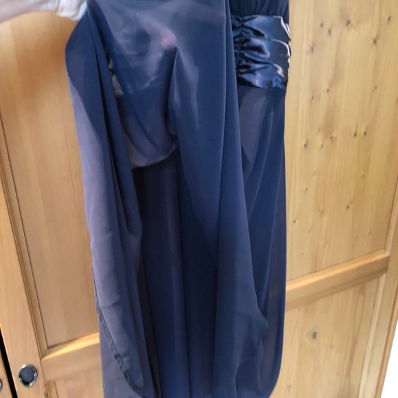 Grey-Teal Halter-style Midi Cocktail dress - Picture 13 of 13